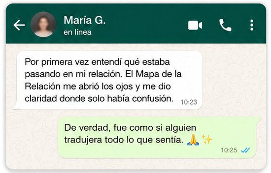Mensaje de una persona que recibió su Mapa de la Relación