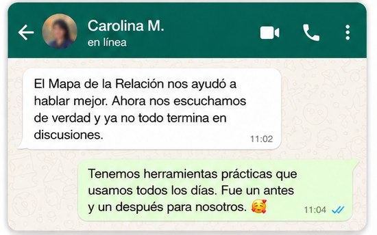 Mensaje de una persona que recibió su Mapa de la Relación